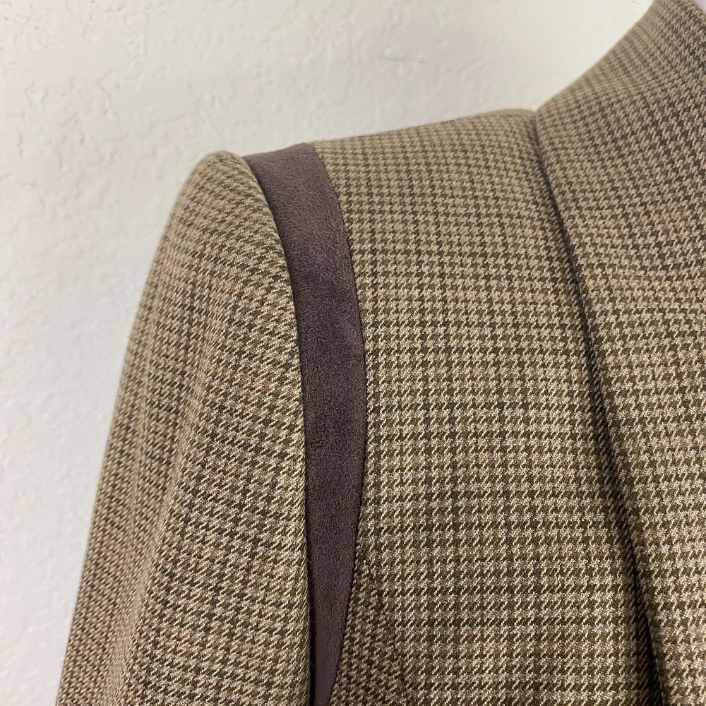 ANTONIO MELANI Brown Checked Tailored Blazer - Picture 4 of 8